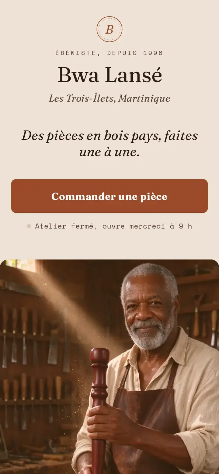 Atelier, déclinaison Terre, sur téléphone