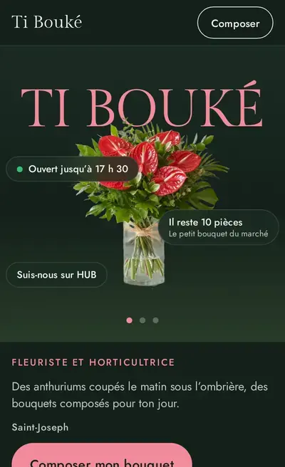 Le haut de la vitrine avec la palette Sous l’ombrière.