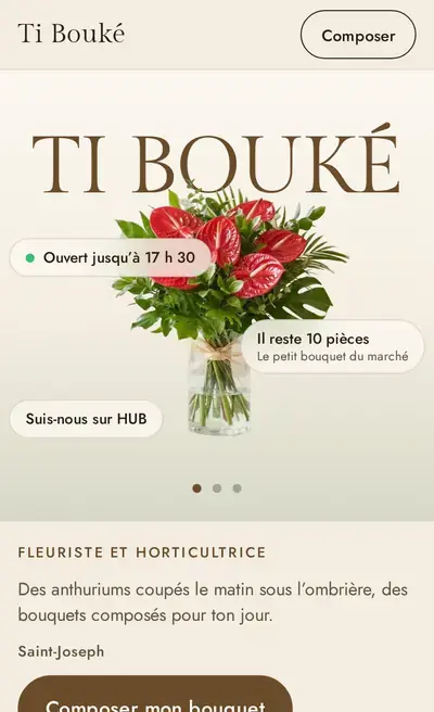 Le haut de la vitrine avec la palette Raphia.