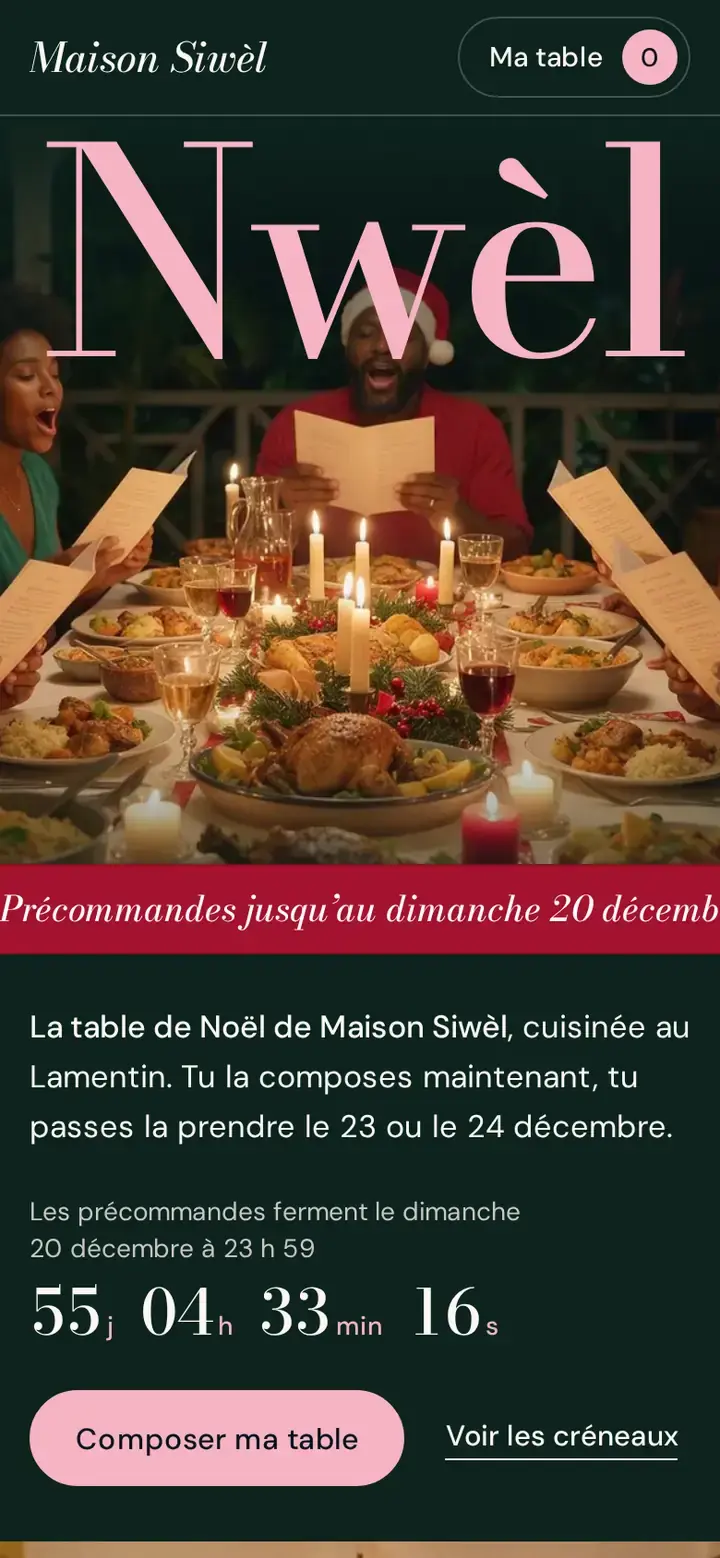 La même vitrine sur téléphone