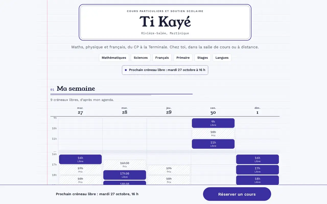Thème Kaye sur ordinateur, avec un commerce imaginé.