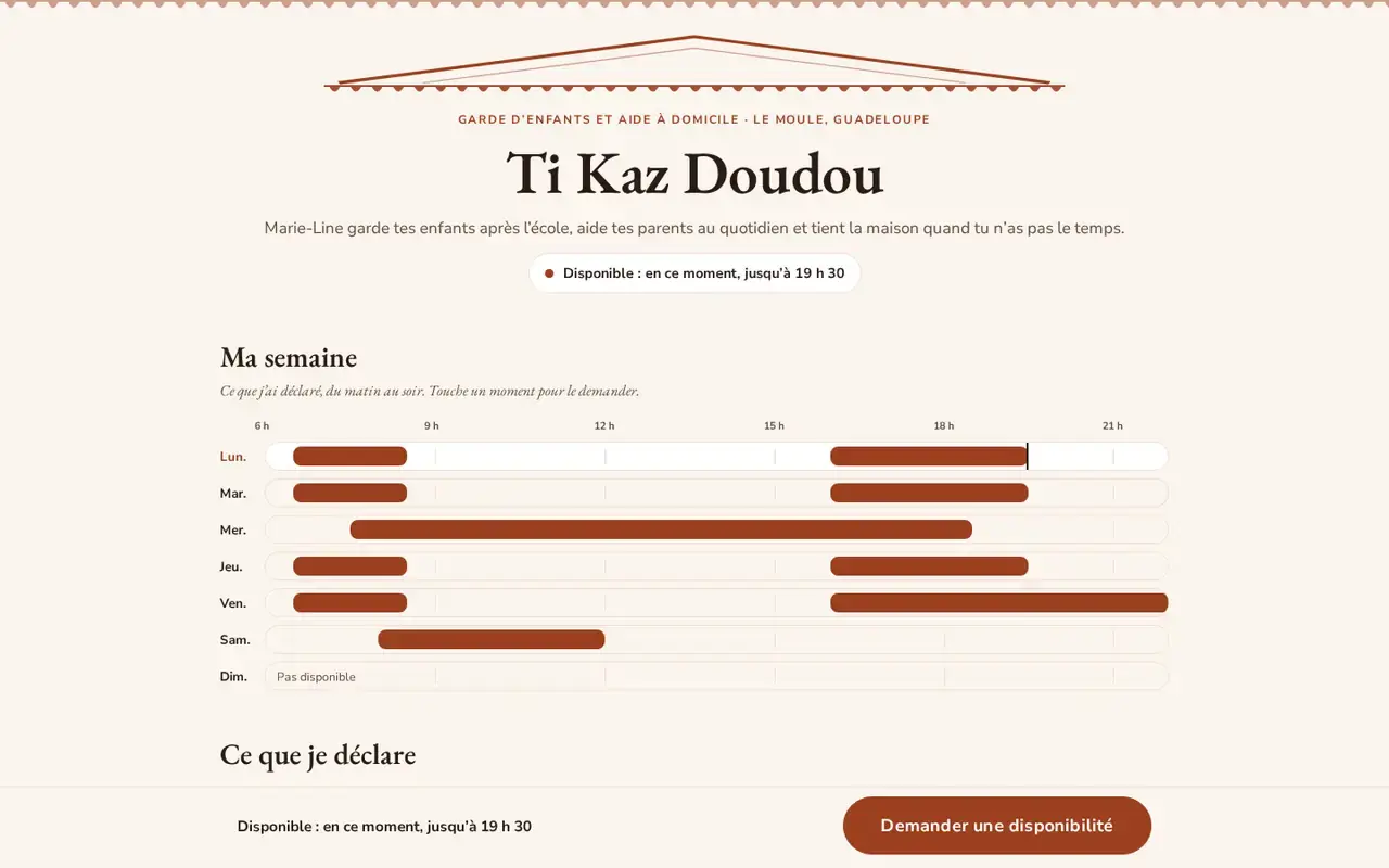 Thème Lakay sur ordinateur, avec un commerce imaginé.