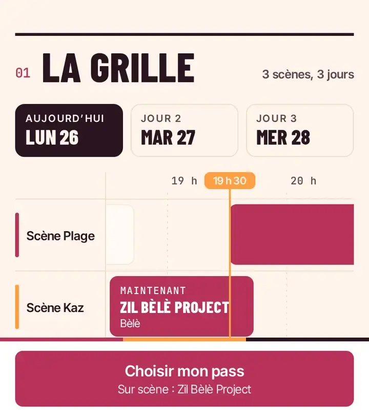 La grille des scènes, dans le thème Lasèn