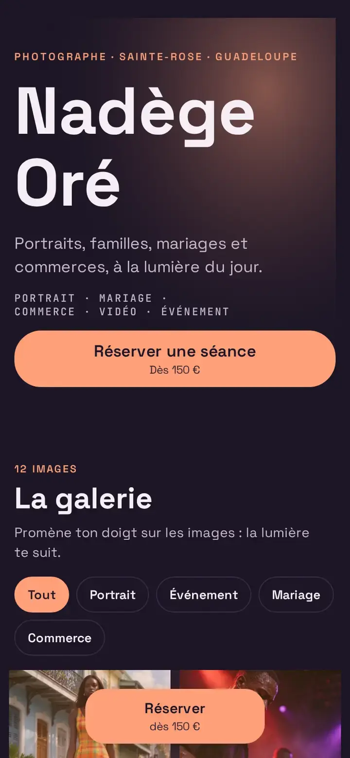 Limyè, déclinaison Crépuscule, sur téléphone