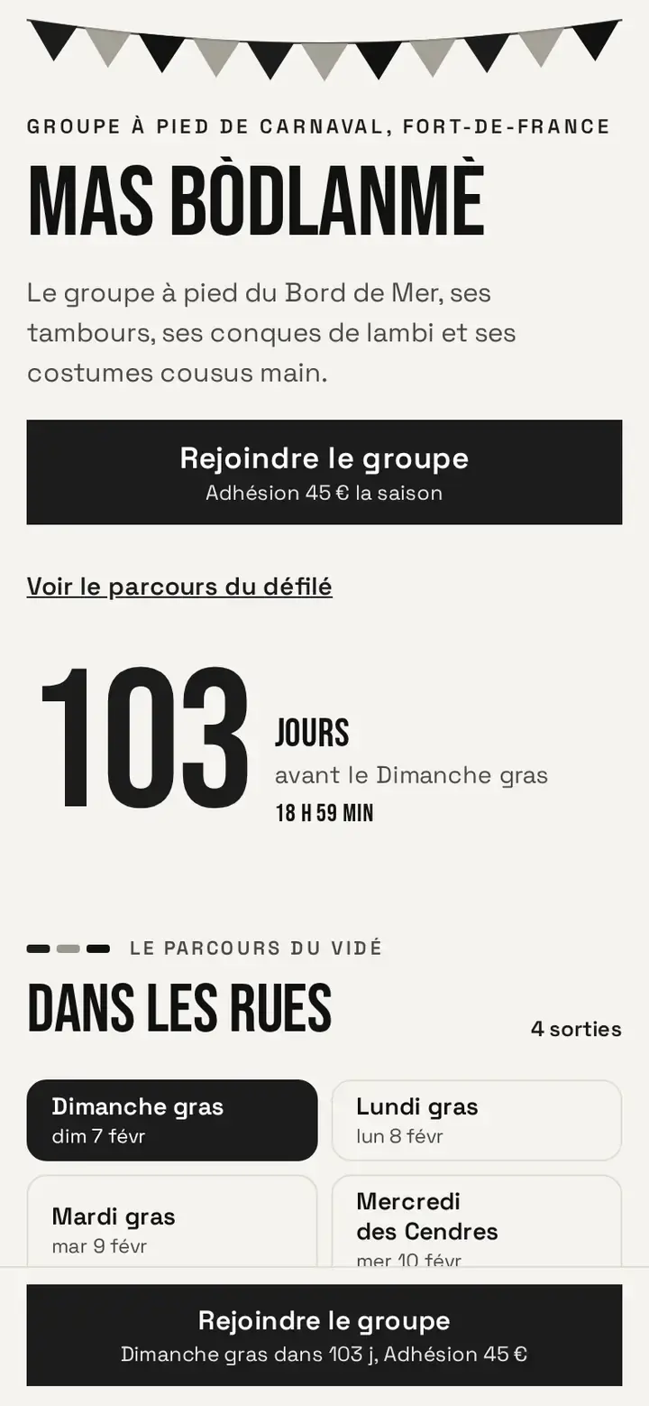 Vaval, déclinaison Mercredi des Cendres, sur téléphone