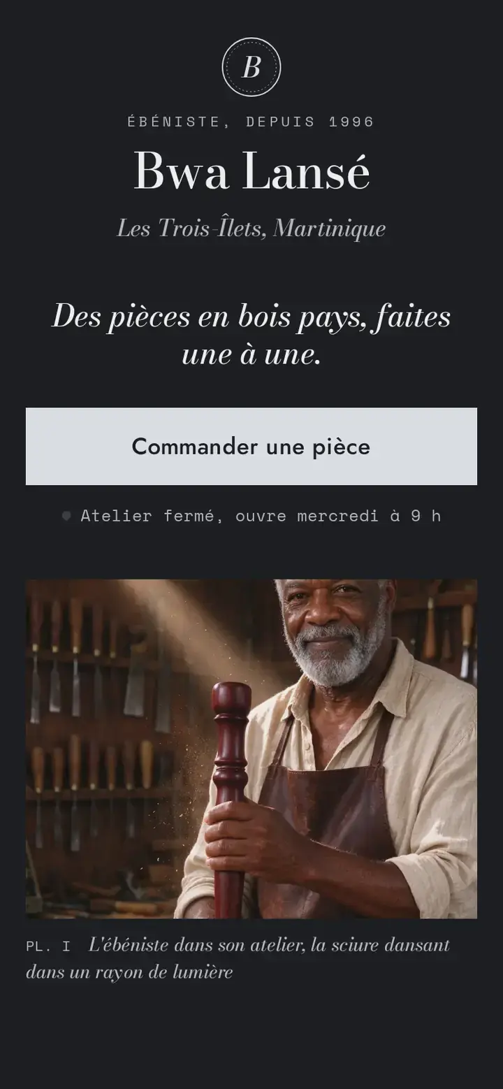 Atelier, déclinaison Métal, sur téléphone