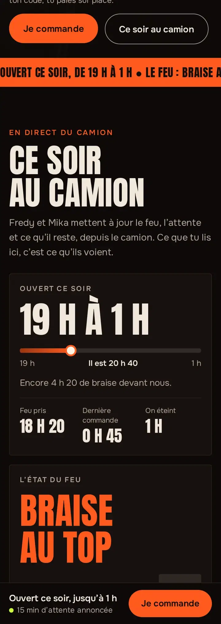 Ce soir au camion, dans le thème Boukan