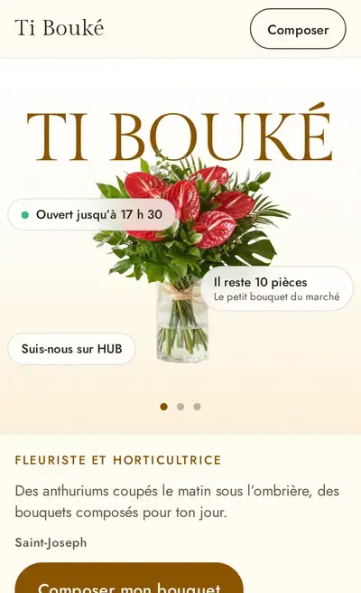 Le haut de la vitrine avec la palette Frangipane.