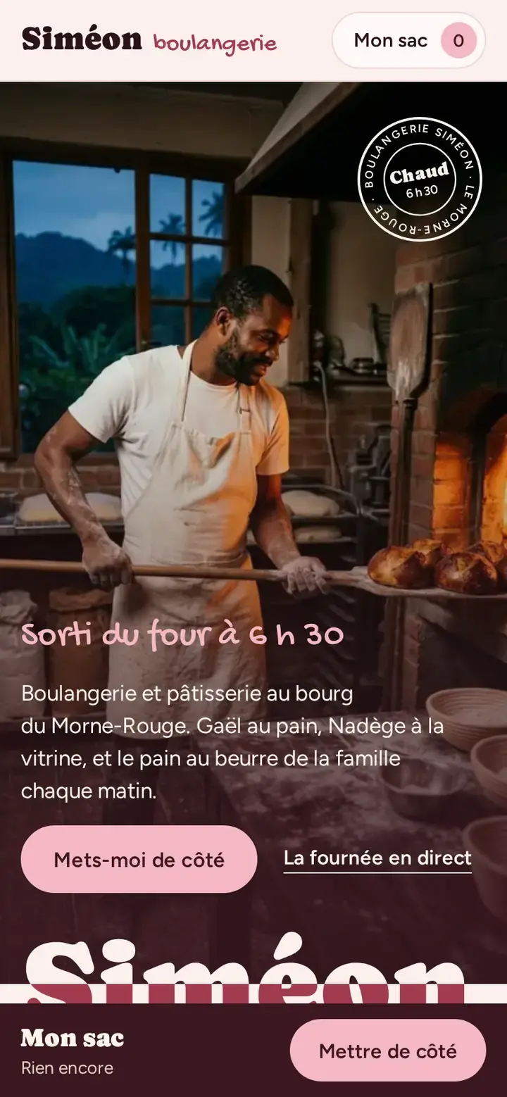 Farin, déclinaison Pâtisserie, sur téléphone