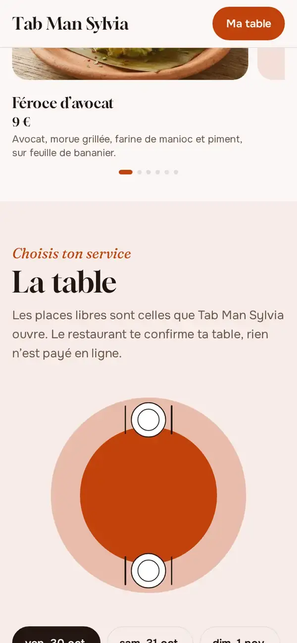 Thème Kannari sur téléphone, avec « Ma couleur » : une couleur de démonstration, avec un commerce imaginé.
