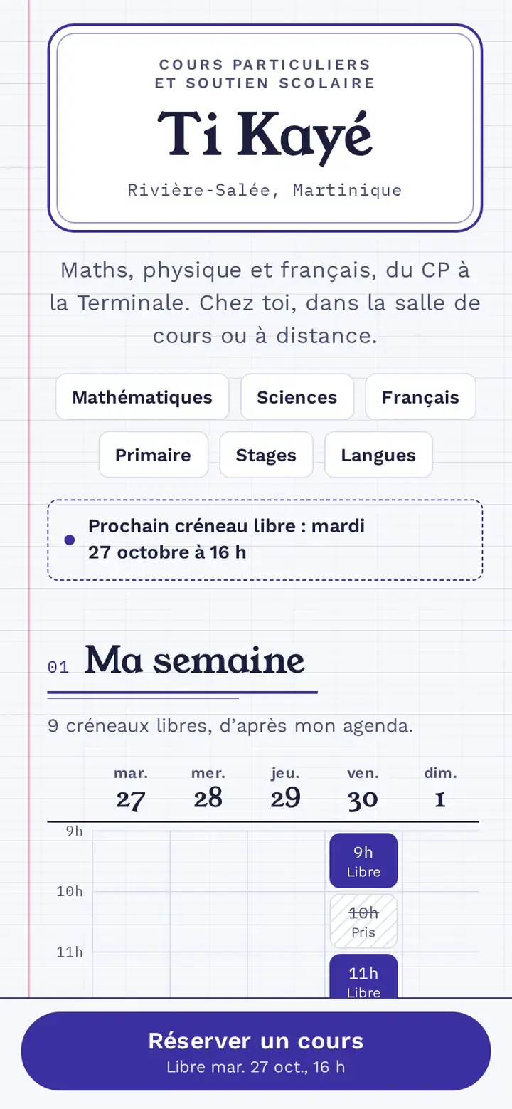 La même vitrine sur téléphone