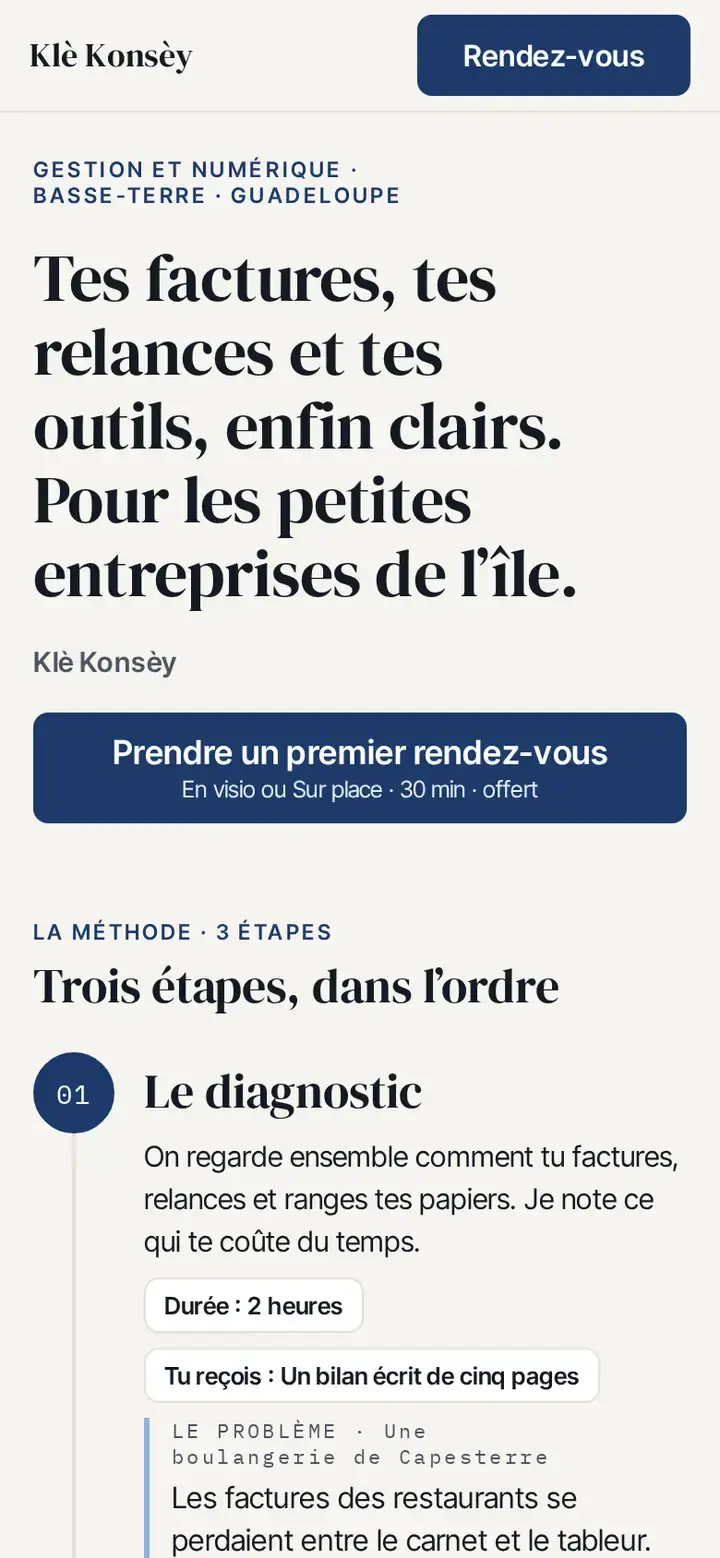 La même vitrine sur téléphone