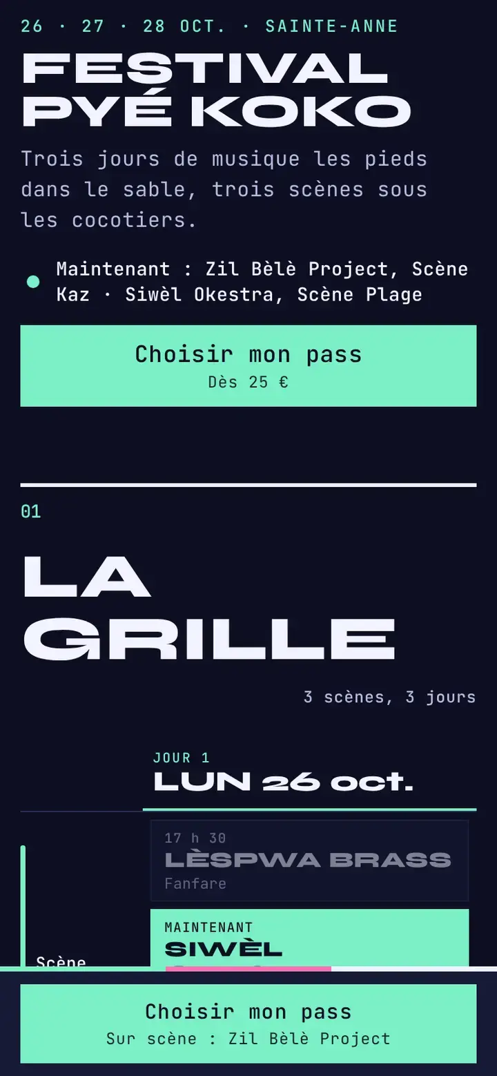 Lasèn, déclinaison Nuit, sur téléphone