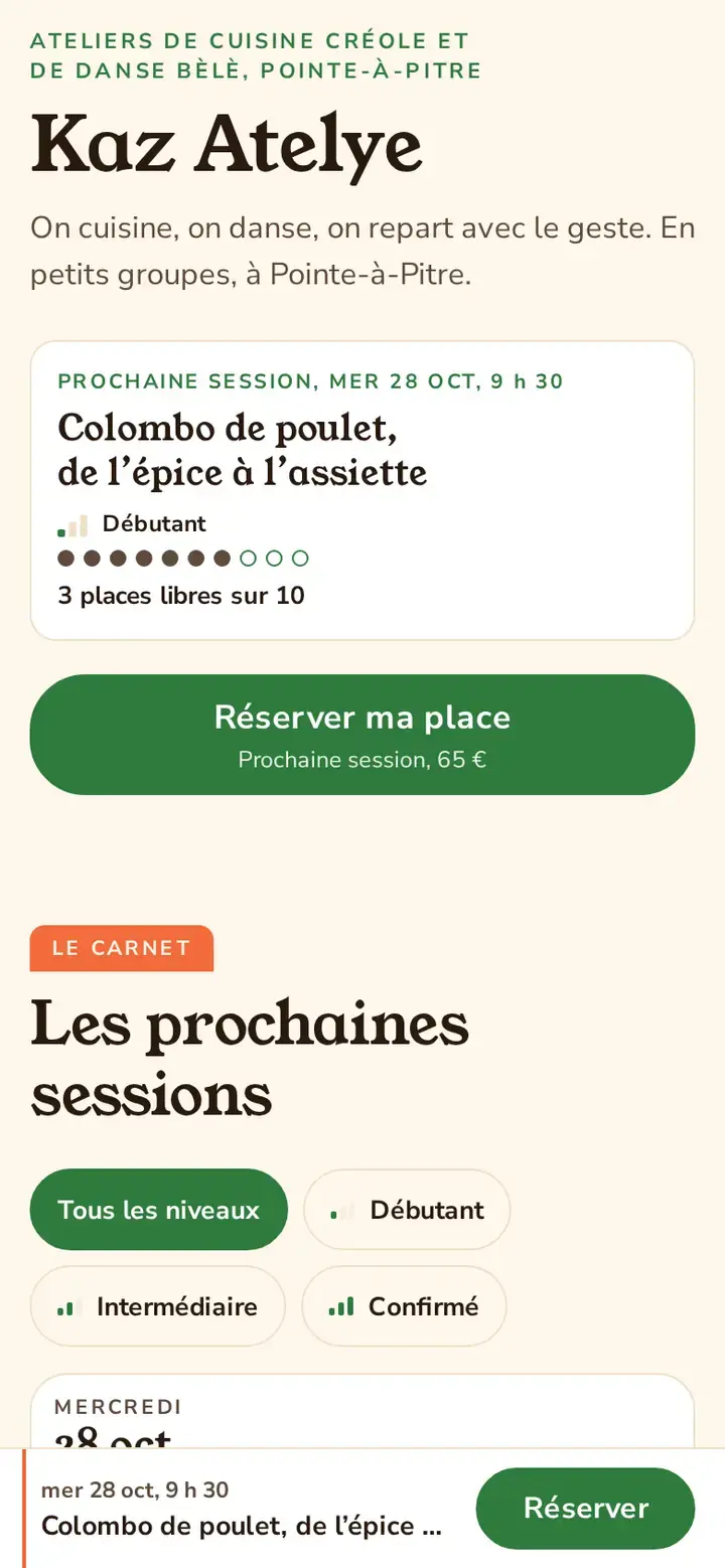 Lekòl, déclinaison Cuisine, sur téléphone