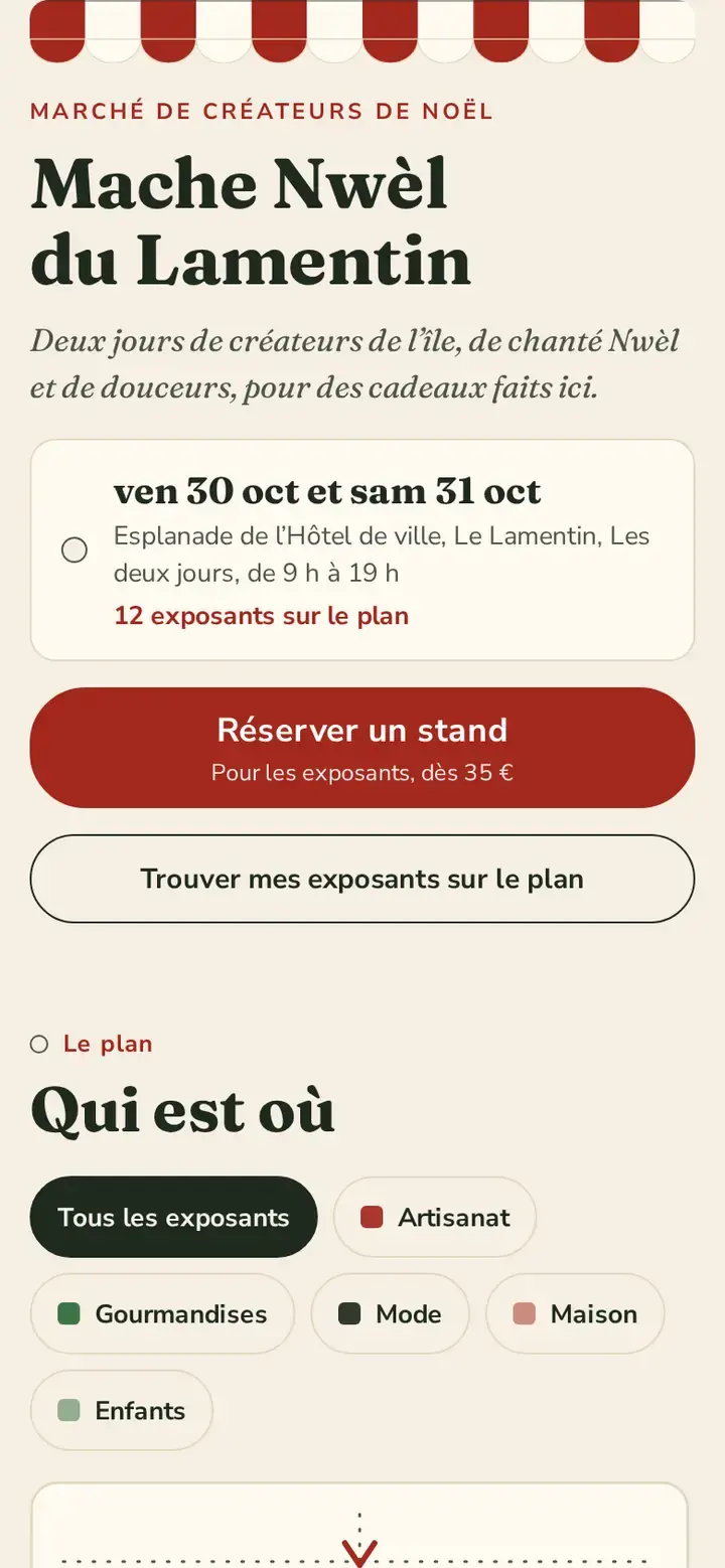 La même vitrine sur téléphone