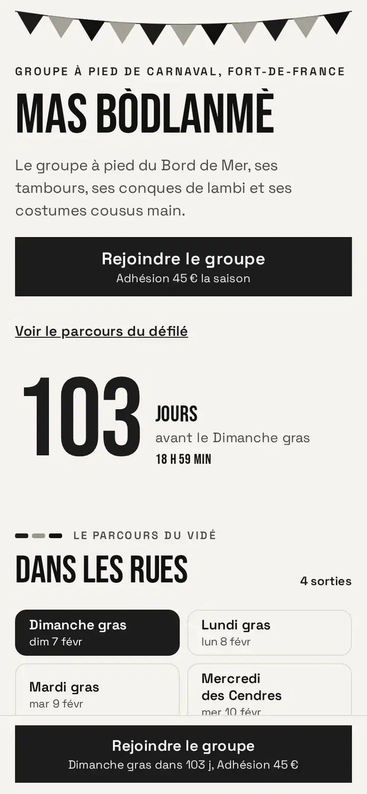 Vaval, déclinaison Mercredi des Cendres, sur téléphone
