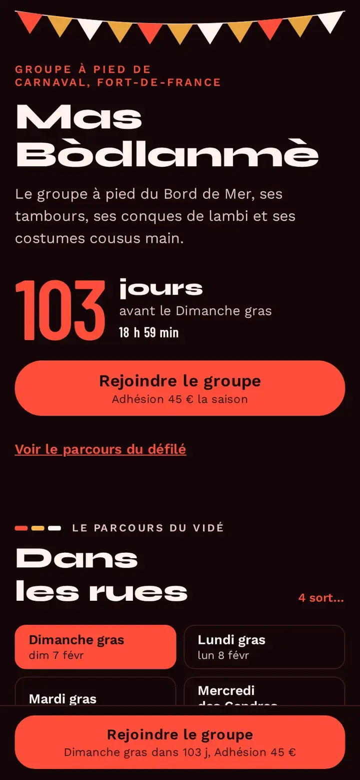 La même vitrine sur téléphone